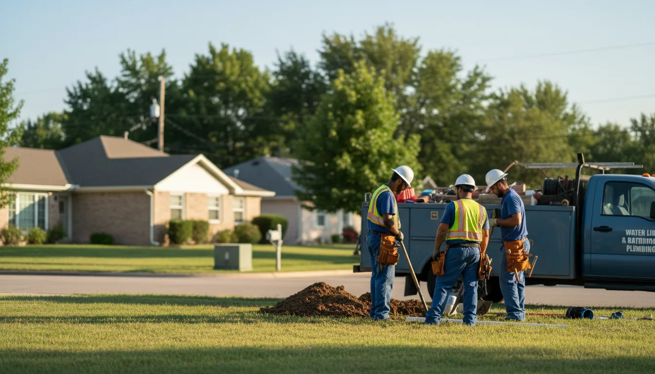 Residential water line and bathroom plumbing service in Kennard, TX